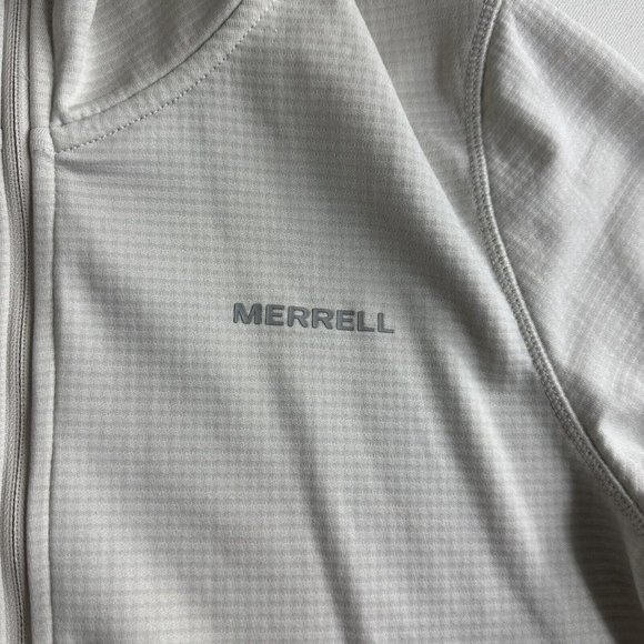 Merrell Super Soft Full Zip Fleece Hoodie Jacket Ivory Womens Size Medium Active - Picture 3 of 8